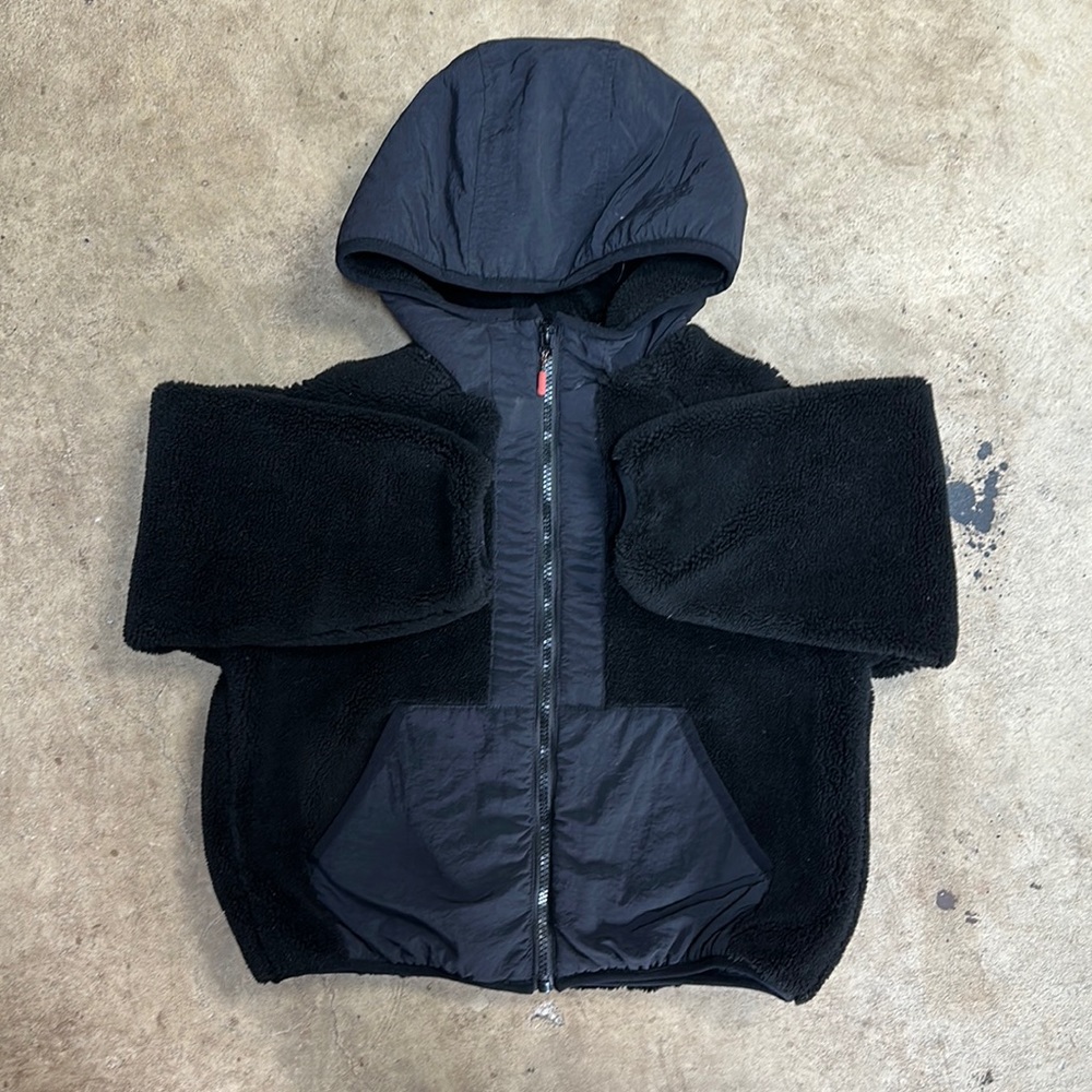 Zara Kids Hooded Jacket Sz Youth 6 Black Preowned